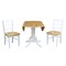 International Concepts Square 42 in Dual Drop Leaf Table with 2 Madrid Chairs, White/Natural, 42 W, 42 L, 29.5 in H, Wood K02-42DP-C2P-2 - alternate 4